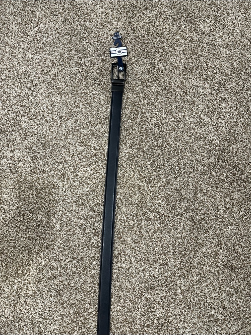 Harbor Bay Men's Black/Brown Leather Reversible Belt (46/48); new with tags.